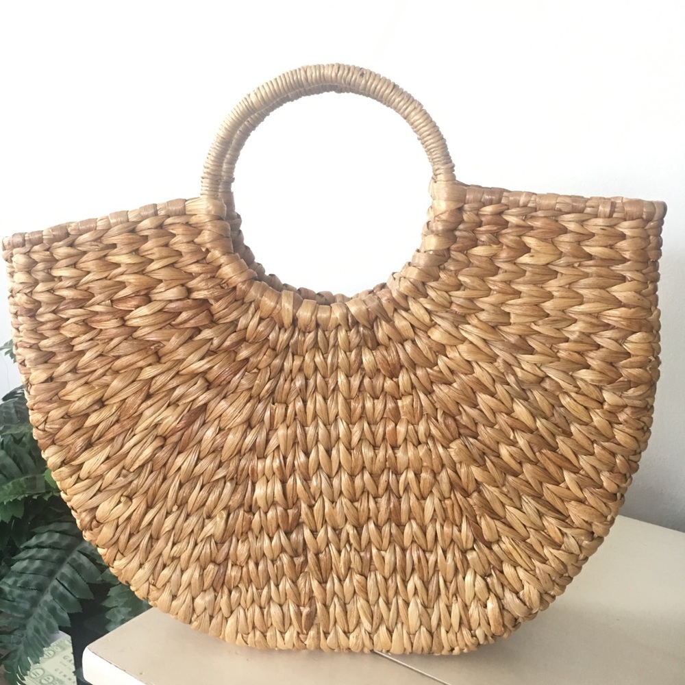PUTU by J. MacLear “Lydia” Wicker Straw Handbag